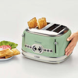 Ariete Vintage Toaster, Grün, 4-Scheiben-Toaster mit 6 Bräunungsstufen, 1600W
