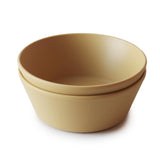 Mushie Kinderschüssel 2er Set, Mustard, rund, BPA-frei