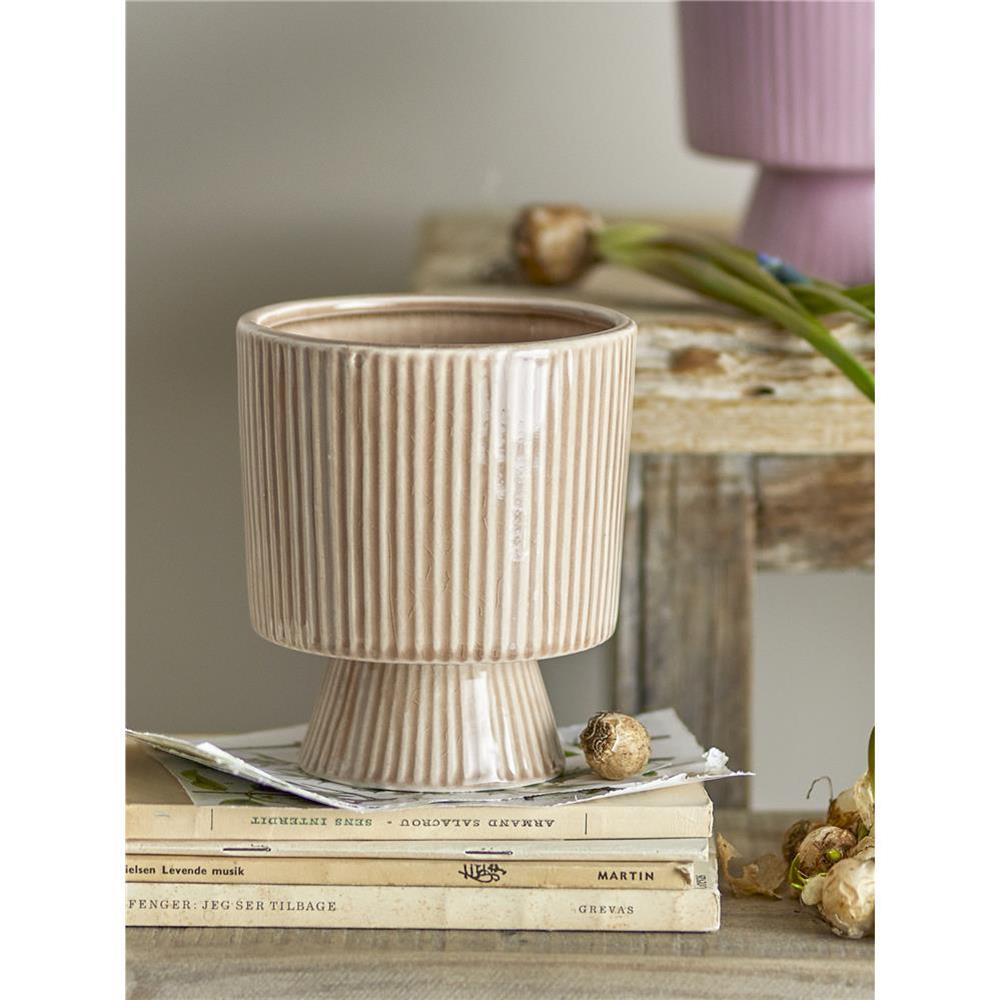 Bloomingville Ayleen Blumentopf, Beige, aus Steingut, D12xH12,5 cm