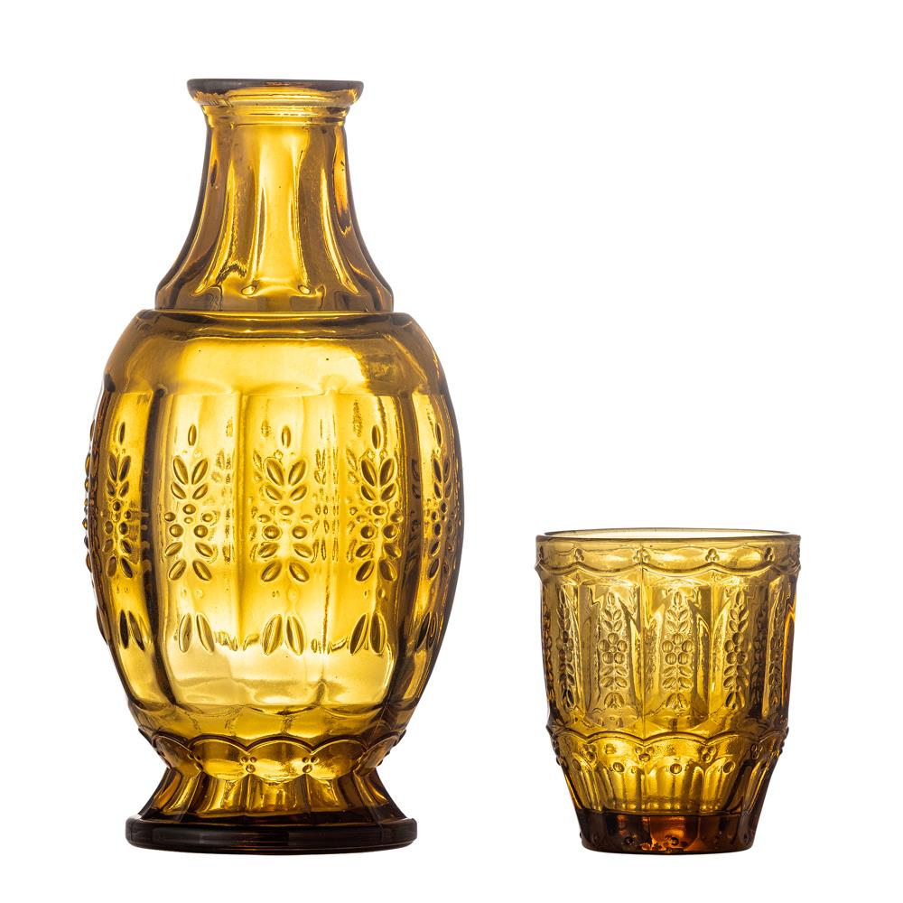 Bloomingville Theon Dekanter & Glas bernstein Glas 2er Set 1100 ml