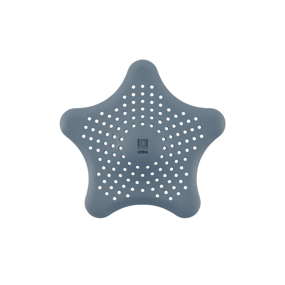 Umbra Starfish Abfluss Haarfänger mit Saugnäpfen, Silikon Abflusssieb, in Schieferblau