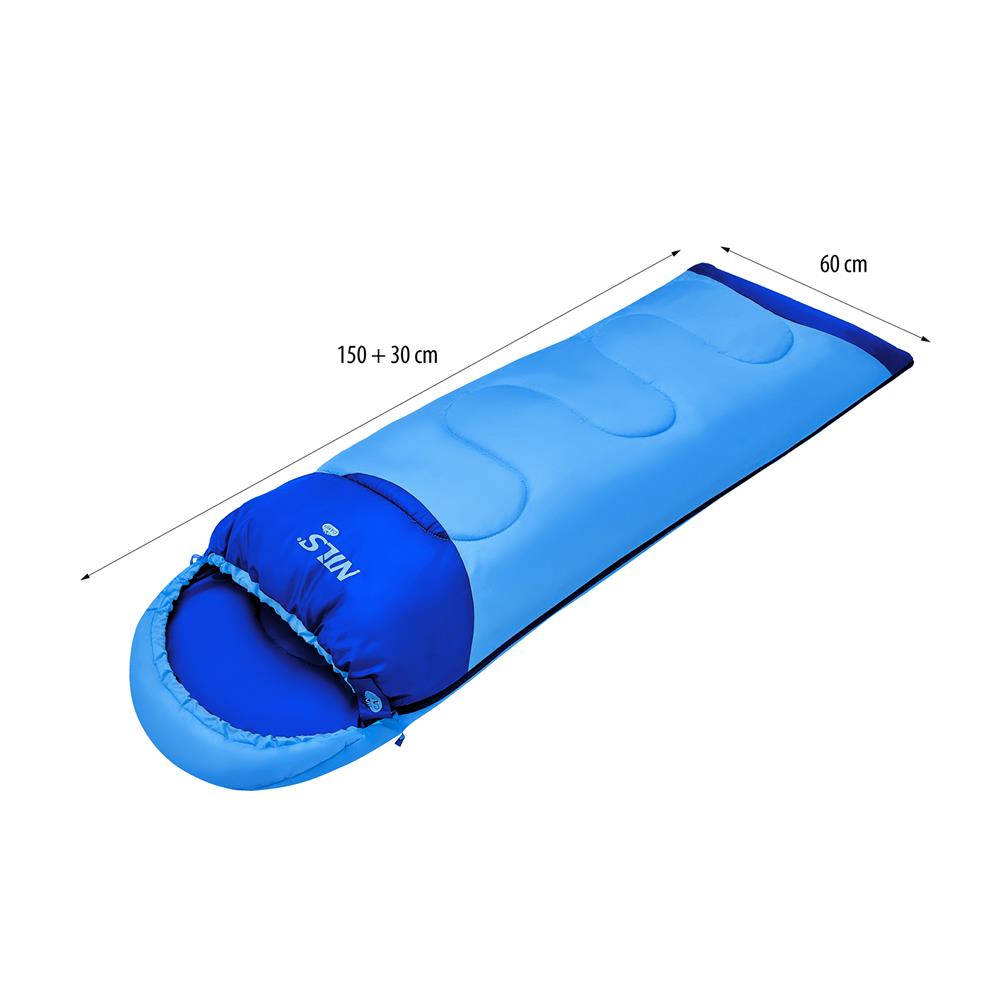 NILS CAMP Junior Kinderschlafsack Blau - warmer Schlafsack für Kids, Camping, Reisen & Outdoor