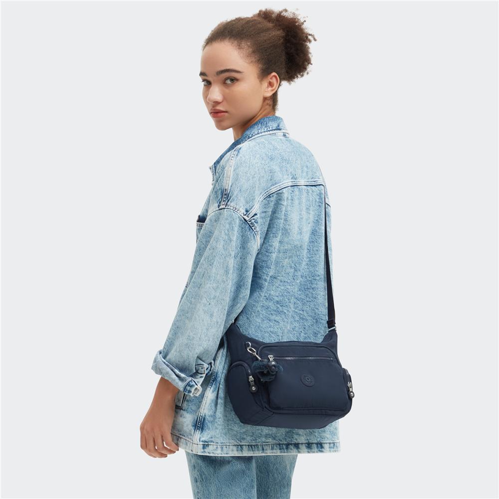 Kipling GABBIE S, Kleine Umhängetasche, Blue Bleu 2 (blau), Schultertasche mit vielen Fächern