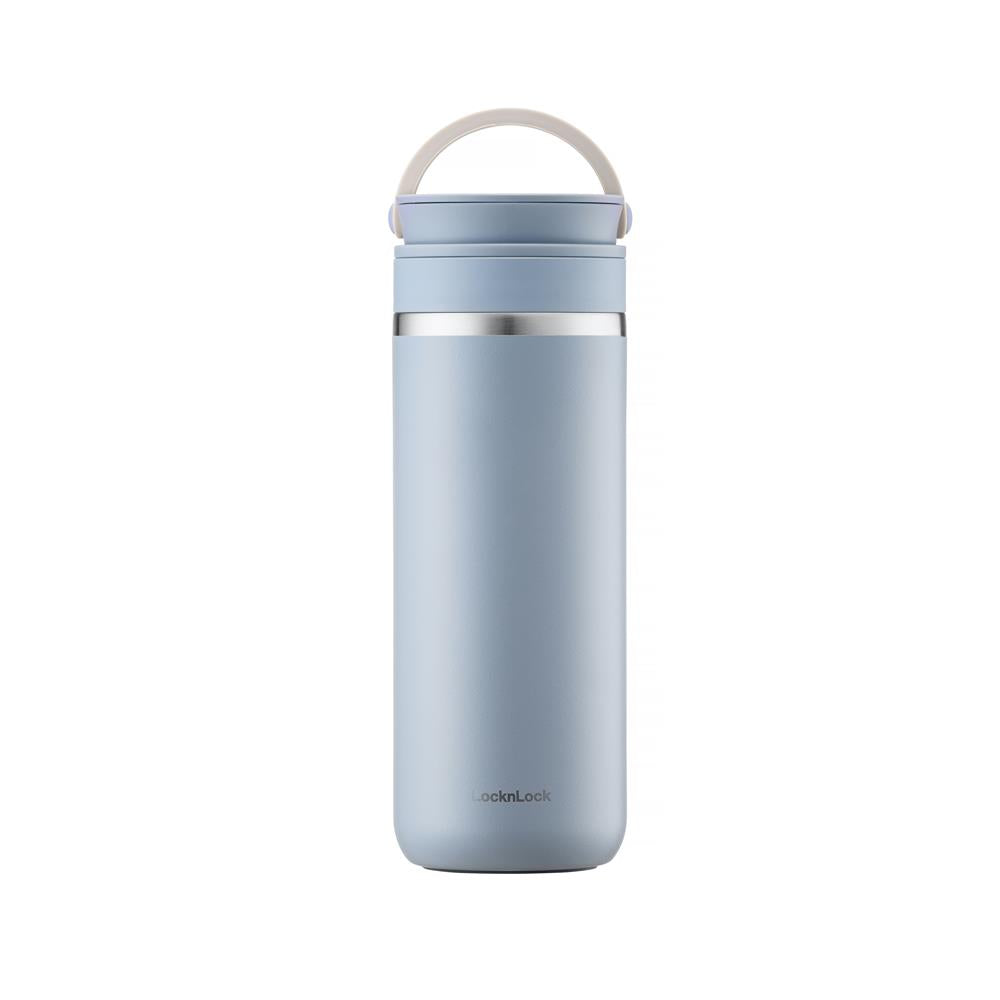 LocknLock Metro Thermobecher 475 ml Blau - Edelstahl Tumbler auslaufsicher mit Griff