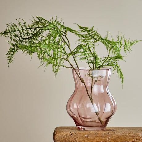 Bloomingville Tava Vase rosa D18 cm aus Glas – dekorative Glasvase für Wohnzimmer