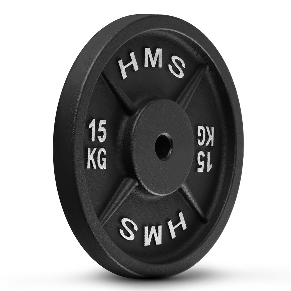 Hantelscheibe 15 kg Gusseisen 30 mm Gewichtsscheibe | HMS TCN15