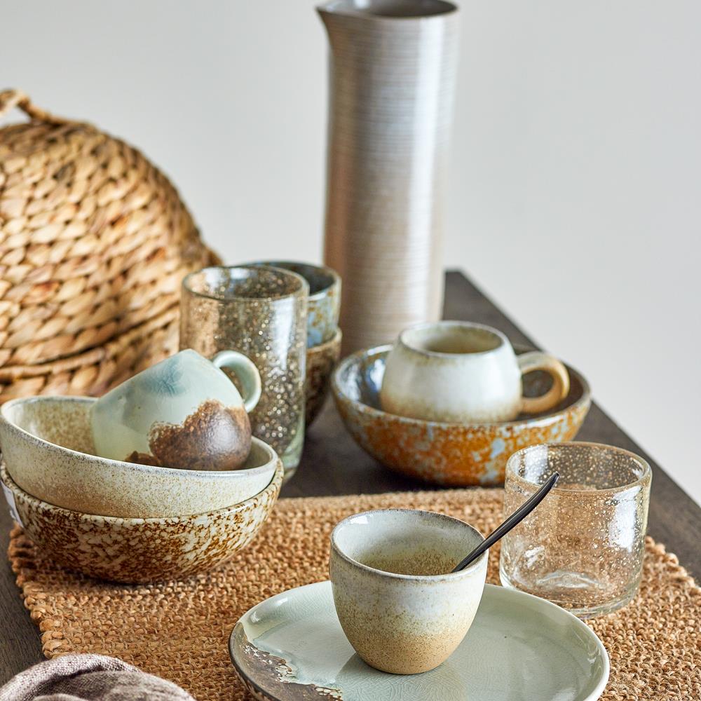 Bloomingville Paula Frühstücksset Braun Steingut 12-teilig – komplettes Frühstücks-Set