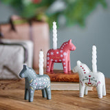 Bloomingville Siffer Kerzenhalter Pferd, Rot, 3er Set Weihnachtsdeko