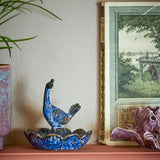 Bloomingville Kali Schale Blau Steingut Blumendekor 10cm