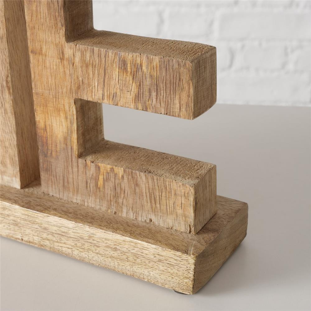 BOLTZE Schriftzug Vilbert – HOME-Deko aus Holz & Metall mit Hirschgeweih, 46,5 cm