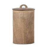 Bloomingville Buddy Pet Gefäß mit Deckel, Braun, Steingut, 1,5 L, für Tierfutter, spülmaschinengeeignet