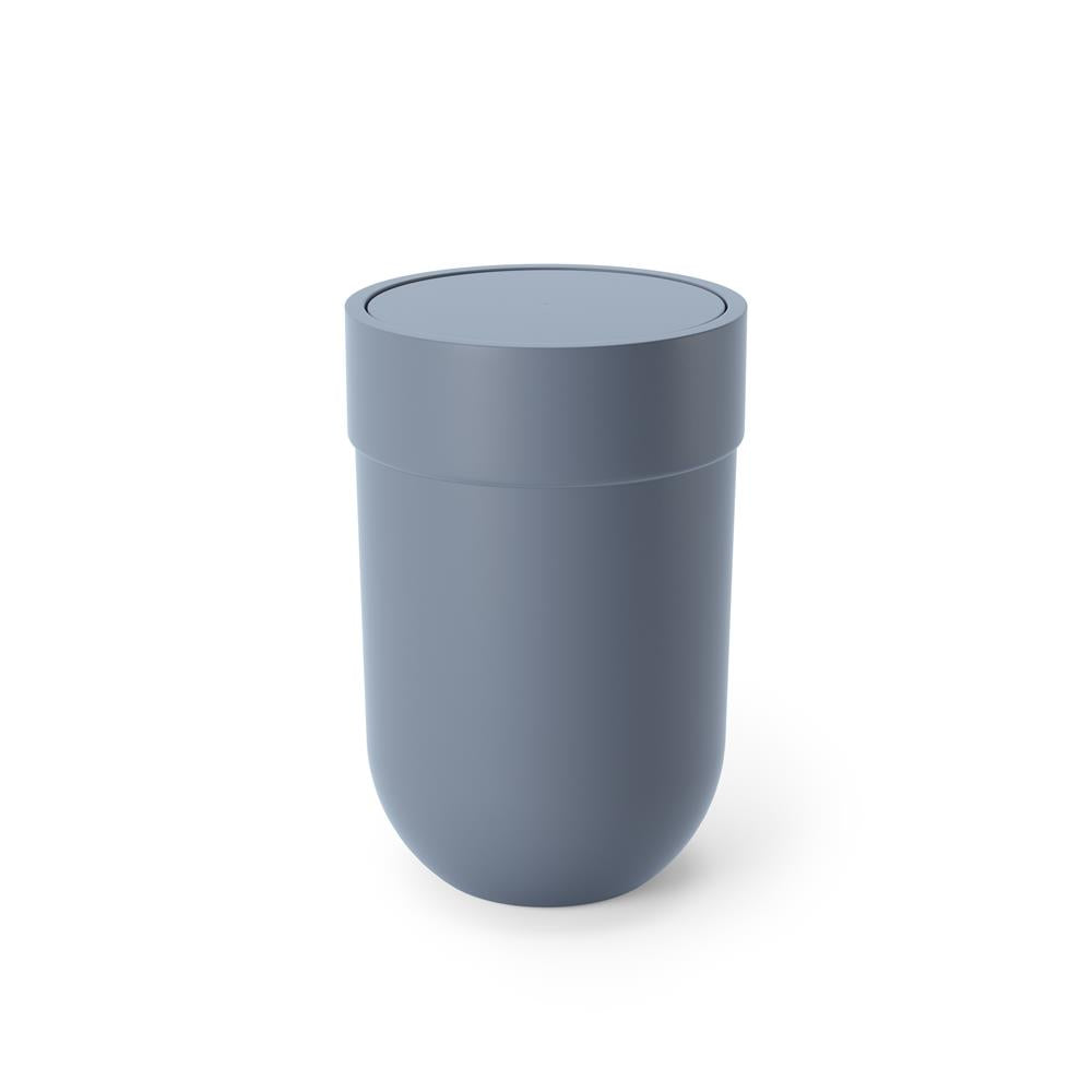 Umbra Touch Abfalleimer 6 L mit Schwingdeckel, in Schieferblau, Kosmetikeimer, Papierkorb, Badezimmereimer