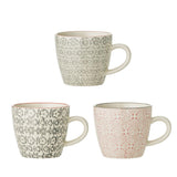 Bloomingville Cécile Tassen, 3er Set, Bunt, 220ml, Steingut, dänisches Design