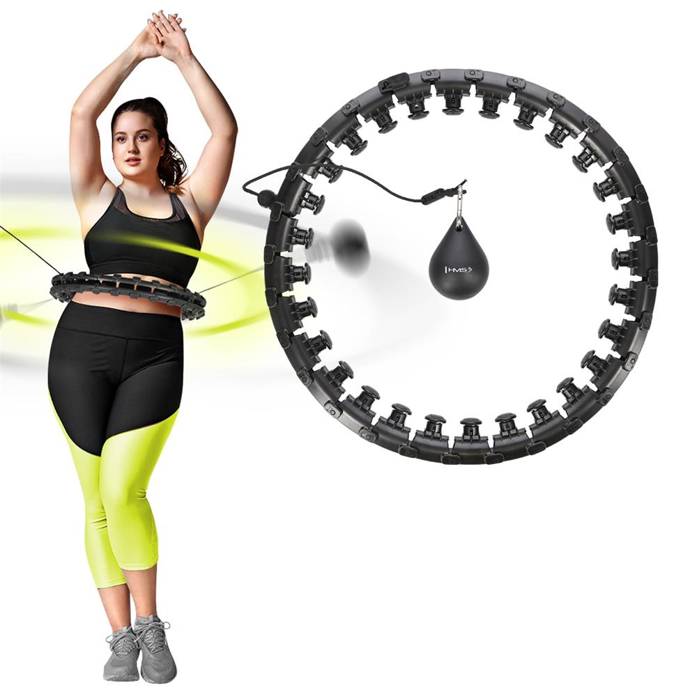 Hula Hoop Reifen Plus Size mit Gewicht und Massagefunktion Schwarz | HMS HHW12