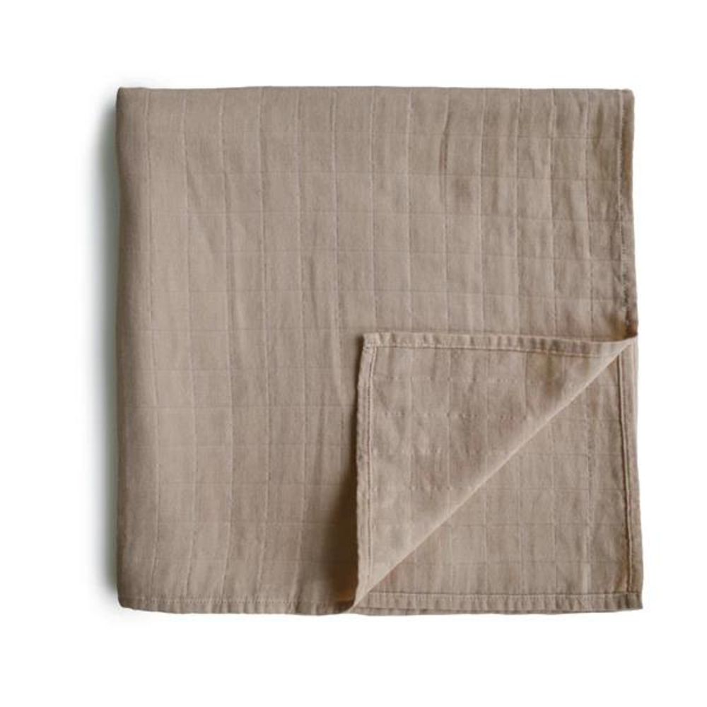 Mushie Musselin-Baby-Wickeldecke, Natural, Pucktuch aus 100% Bio-Baumwolle