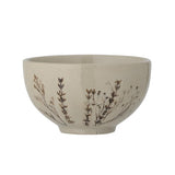 Bloomingville Bea Schüssel, Natur, 300ml, Steingut, mit Blumenmotiv, dänisches Design