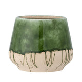 Bloomingville Moez Blumentopf Grün 22,5x18,5cm Steingut handgefertigt Pflanztopf