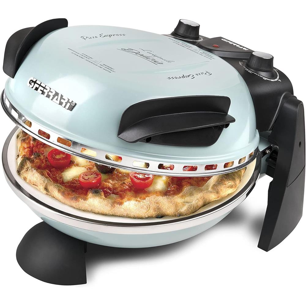 G3Ferrari elektrischer Pizzaofen Delizia 1200 W für Pizza Ø 31cm cool blue Pizzamaker mit feuerfestem Naturstein - Limitierte Edition