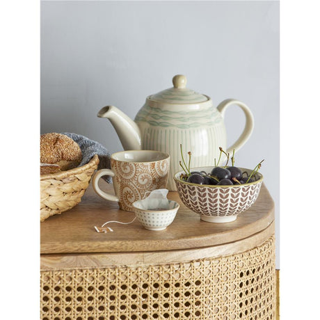 Bloomingville Maple Tasse, Orange Kringel, 200ml, Steingut, dänisches Design