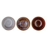 Bloomingville Lotus Schale, Braun, Steingut, D13,5xH7,5 cm, 3er Set