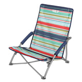 NILS Strandstuhl Blau-Rot gestreift- bequemer klappbarer Campingstuhl für Garten, Strand & Outdoor