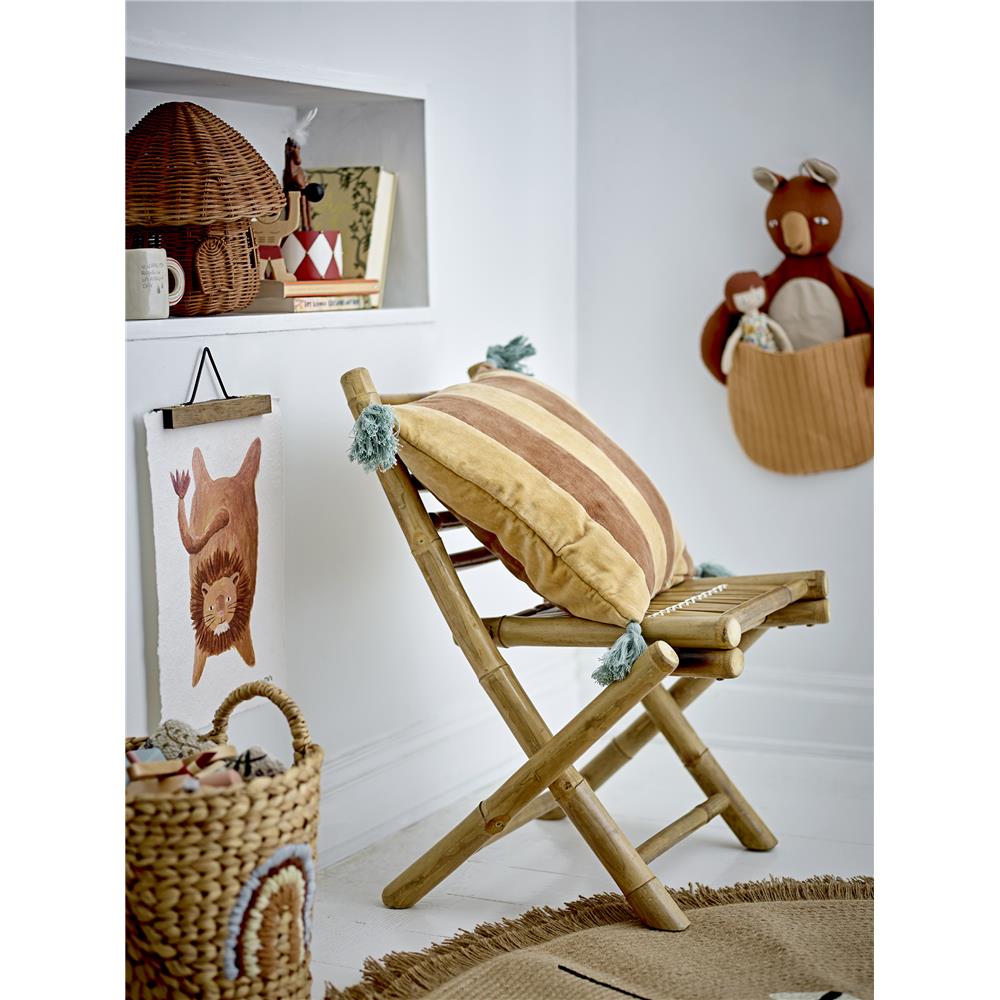 Bloomingville MINI Toto Wandkorb in Braun aus Leinen Kanguru-Motiv