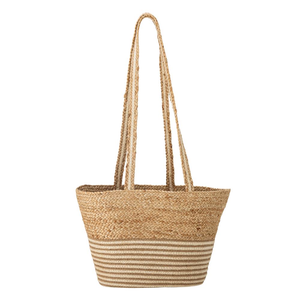 Bloomingville Simona Einkaufstasche aus Jute in Natur – Tragetasche für Einkauf & Strand