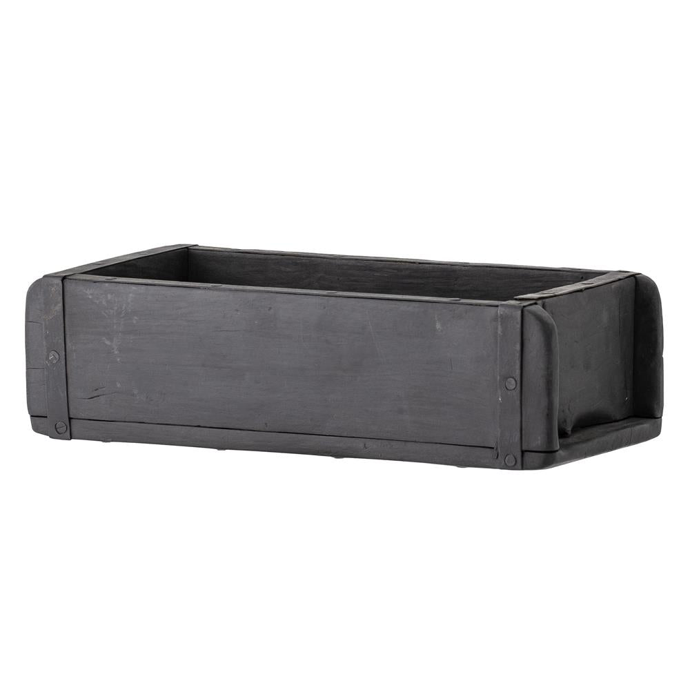 Bloomingville Janemaria Aufbewahrungsbox, in Schwarz, aus recyceltem Holz, 30x10x15 cm