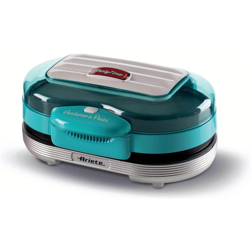 Ariete Party Time Hamburger Maker, Blau, Sandwichmaker, Retro-Design, 50er Jahre-Stil