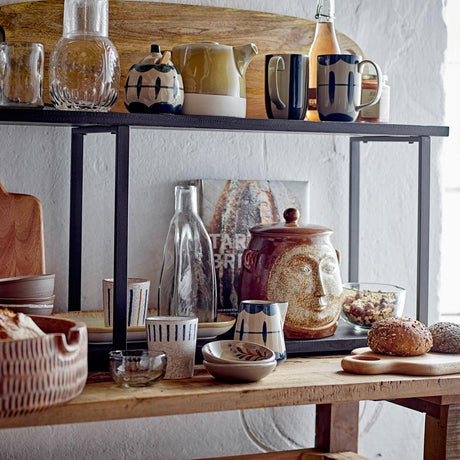 Bloomingville Lobelia Tassen blau Steingut 2er Set D8xH9 cm 250 ml