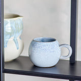 Bloomingville Paula Becher Blau Steingut 410ml großer Kaffeebecher