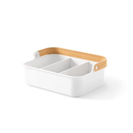 Umbra Bellwood Vorratsschrank Organizer mit 3 Fächern, großer Aufbewahrungsbehälter in Weiß/Natur