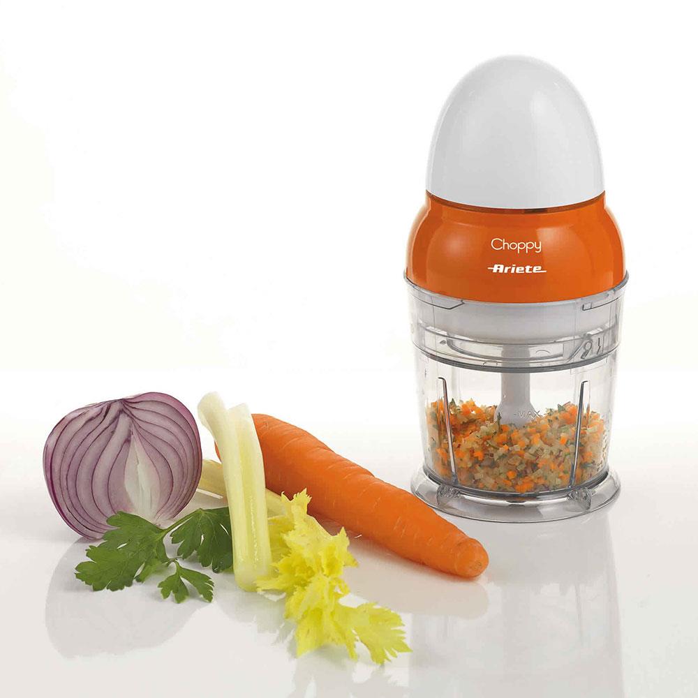 Ariete Choppy Zerkleinerer, Orange, Manueller Mini Zerkleinerer 250 ml, 160W
