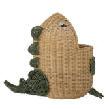 Bloomingville MINI Eddi Aufbewahrungskorb, Dinosaurier, Spielzeugkiste aus Rattan, dänisches Design