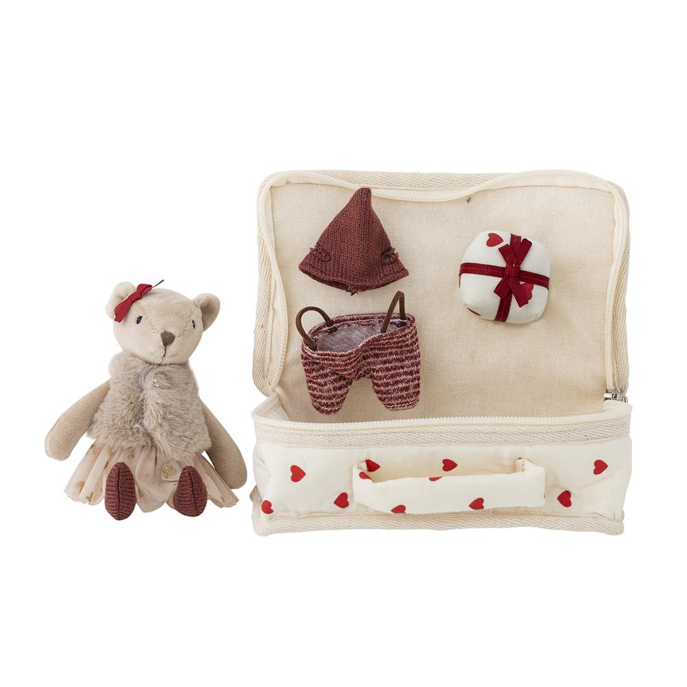 Bloomingville MINI Lara Puppe Bunt Baumwolle Spielpuppe mit Zubehör 6er Set