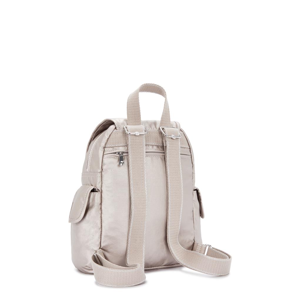 Kipling CITY PACK MINI, Extra kleiner Rucksack, Metallic Glow (beige), 9L, Kompakt & Stylisch