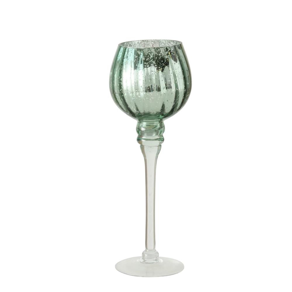 BOLTZE Windlicht Minou 3er Set Glas Grün 30 x 10 cm