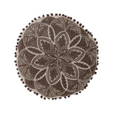 Bloomingville Cizzy Kissen mit Quasten Baumwolle Braun 40 cm Rund