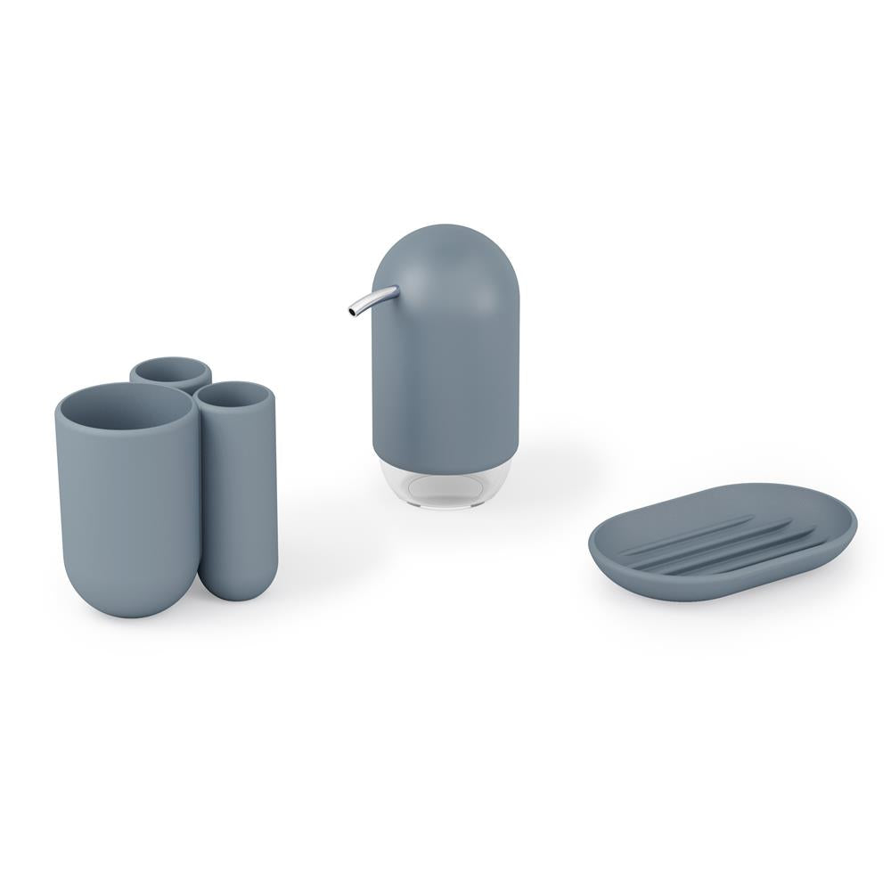 Umbra Touch Seifenschale, ovale Seifenablage mit Soft Touch Finish, in Schieferblau