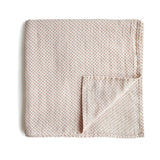 Mushie Musselin-Baby-Wickeldecke, Caramel Polka Dots, Pucktuch aus 100% Bio-Baumwolle