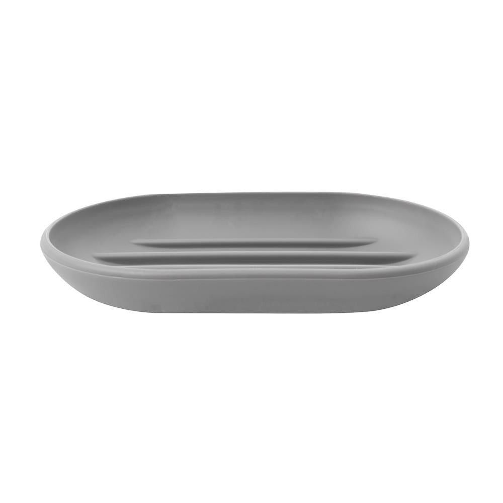 Umbra Touch Seifenschale Grau ovale Seifenablage mit Soft Touch Finish für Badezimmer und Küche