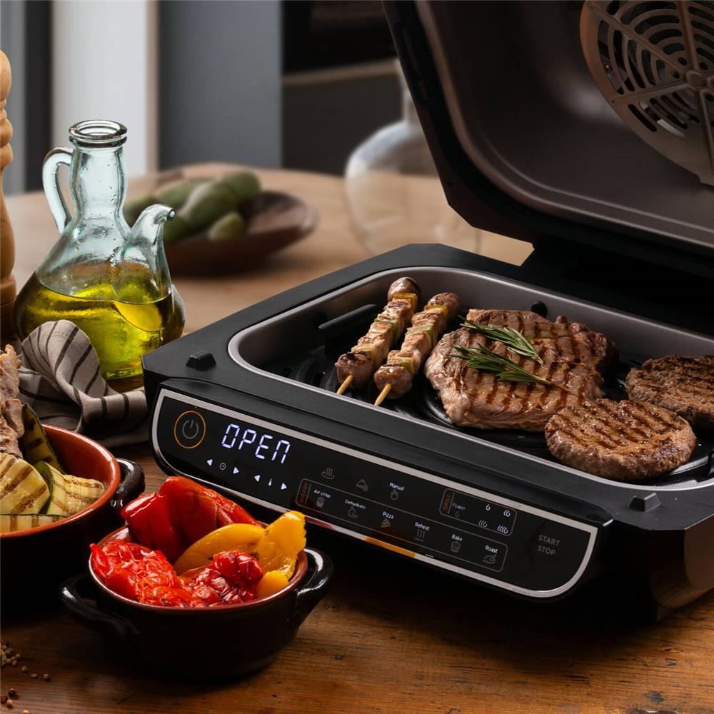 Ariete Air Fryer Grill, Schwarz, Heißluftfritteuse und Grill 8L, 1700W