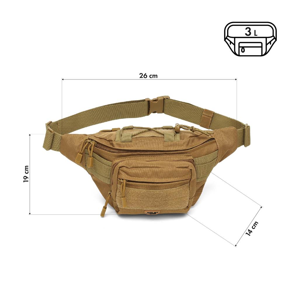 NILS CAMP Hüfttasche 3L in Sand - kompakte Outdoor Gürteltasche für Alltag, Sport & Reisen
