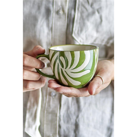Bloomingville Heikki Tasse in Grün, 240ml, aus Steingut