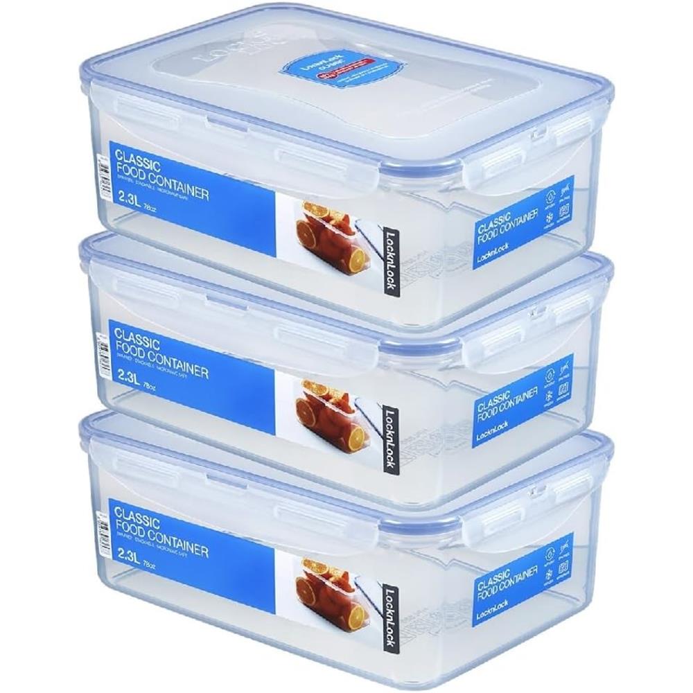 LocknLock Frischhaltedose 3er set 2,3 L, Luftdicht, Wasserdicht, Sicherheitsverschlüsse