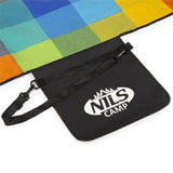 NILS CAMP Picknickdecke Bunt karriert 250x200 cm - große Outdoor Decke für Strand, Garten & Camping