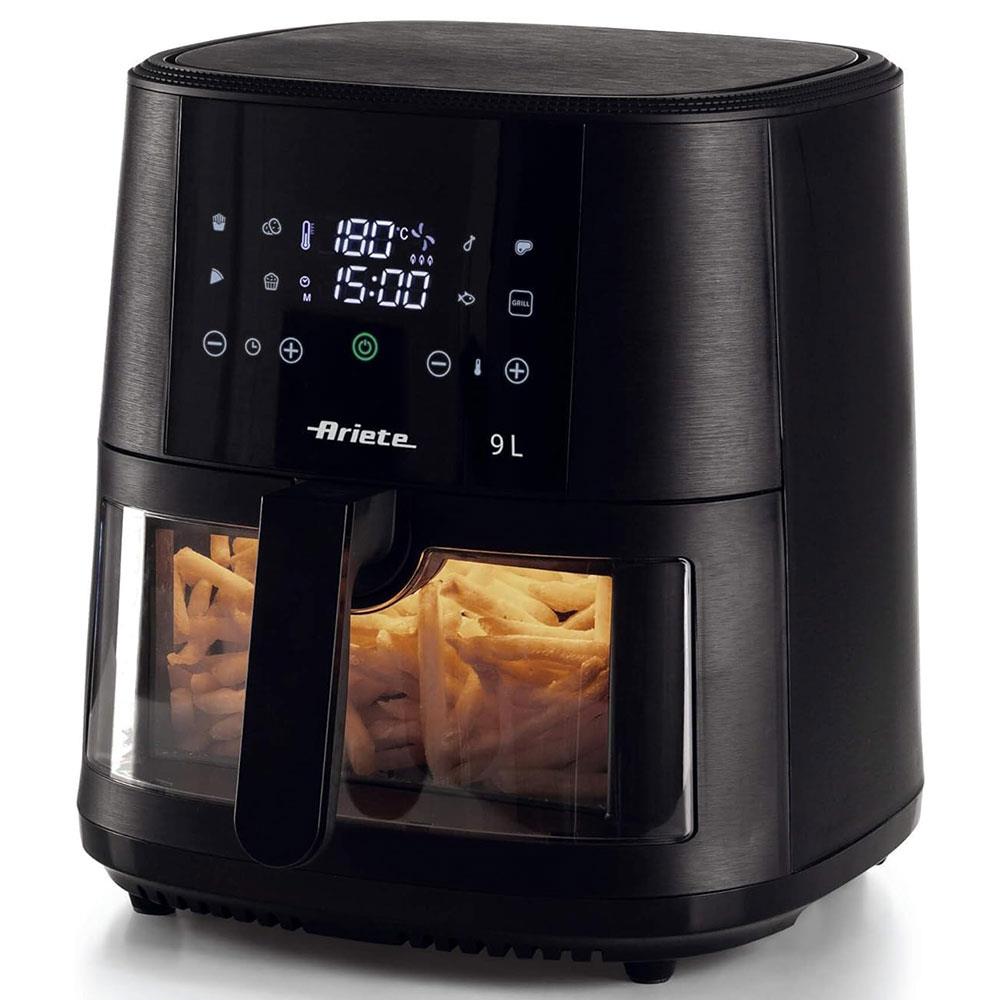 Ariete Air Fryer, Schwarz, Heißluftfritteuse 9L, Touchscreen, 1500W