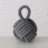 BOLTZE Zuber Knoten Türstopper Fensterstopper Buchstütze Maritimes Design | 2 Stück Grau/Weiß