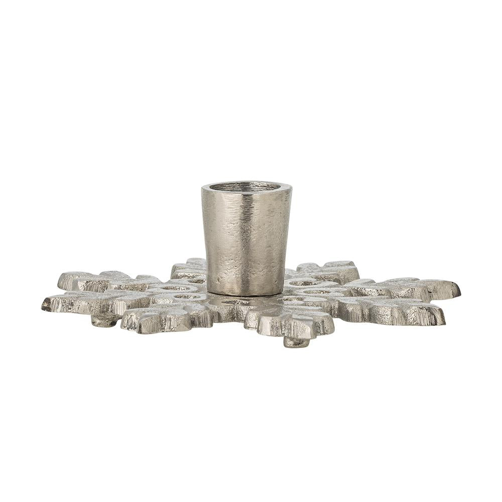 Bloomingville Kashi Kerzenhalter Silber Metall Schneeflocke Weihnachtsdeko