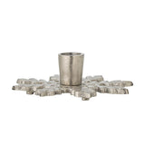Bloomingville Kashi Kerzenhalter Silber Metall Schneeflocke Weihnachtsdeko